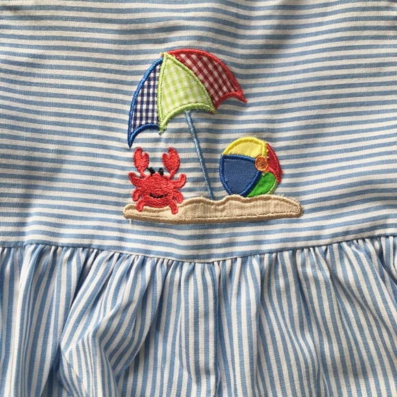 PETIT BEBE | Beach Romper Blue Stripe 24M - Picture 3 of 5